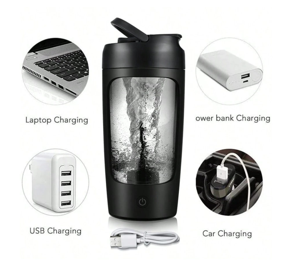 Performance Pro Electric Shaker For Gym (Made With Tritan), 7000 RPM, IPX7 Waterproof, Portable Mixer Cup With STORAGE BOX, Mixer Electric Protein Shaker Bottle (BLACK) ,650 Ml