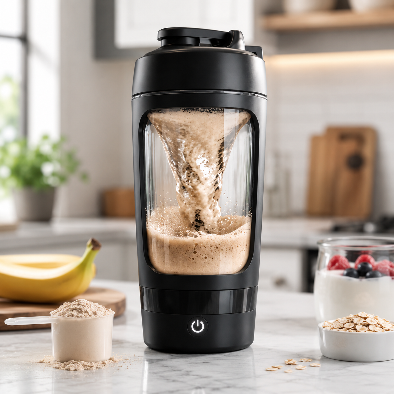 Performance Pro Electric Shaker For Gym (Made With Tritan), 7000 RPM, IPX7 Waterproof, Portable Mixer Cup With STORAGE BOX, Mixer Electric Protein Shaker Bottle (BLACK) ,650 Ml