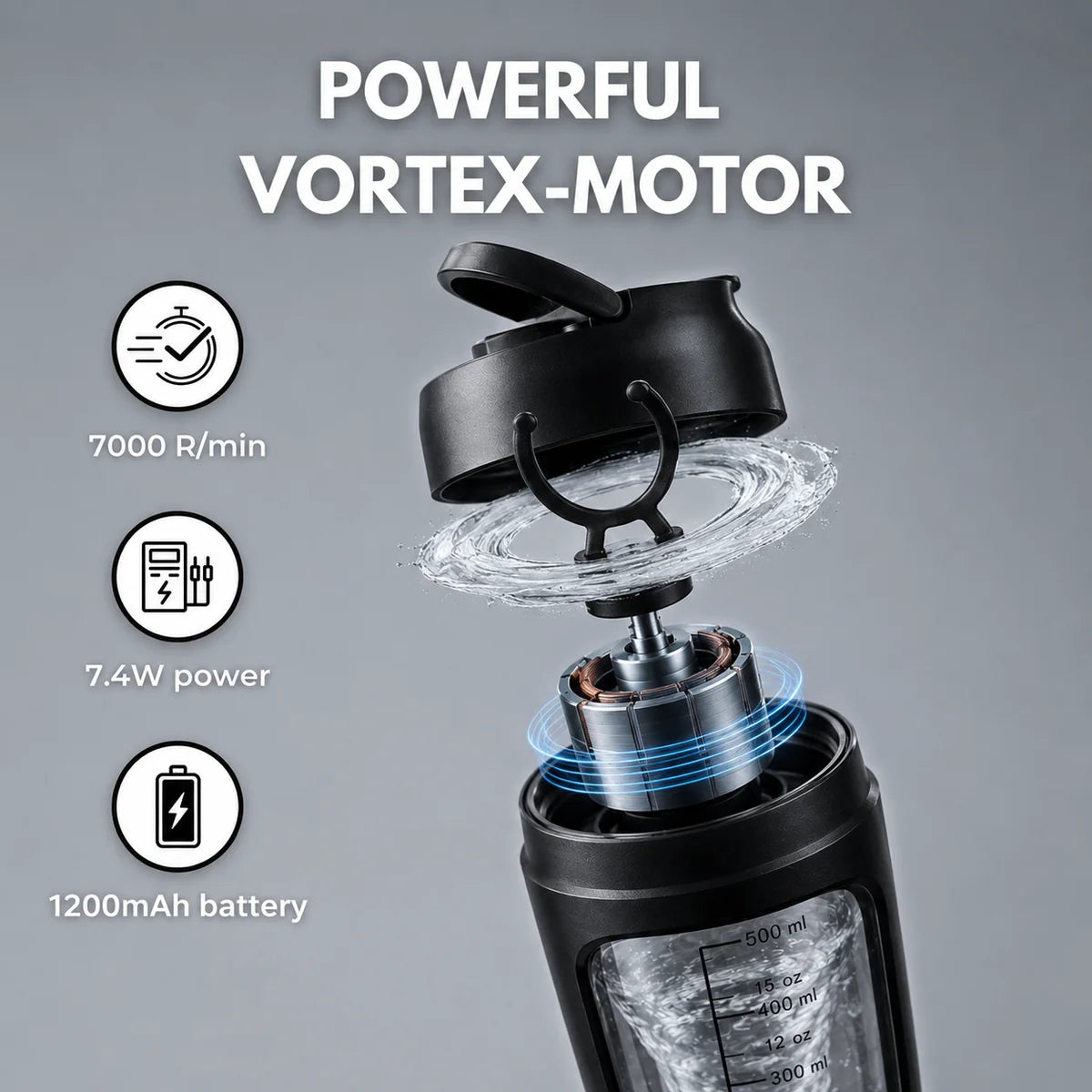 VortexSip Automatic Protein Shaker Bottle