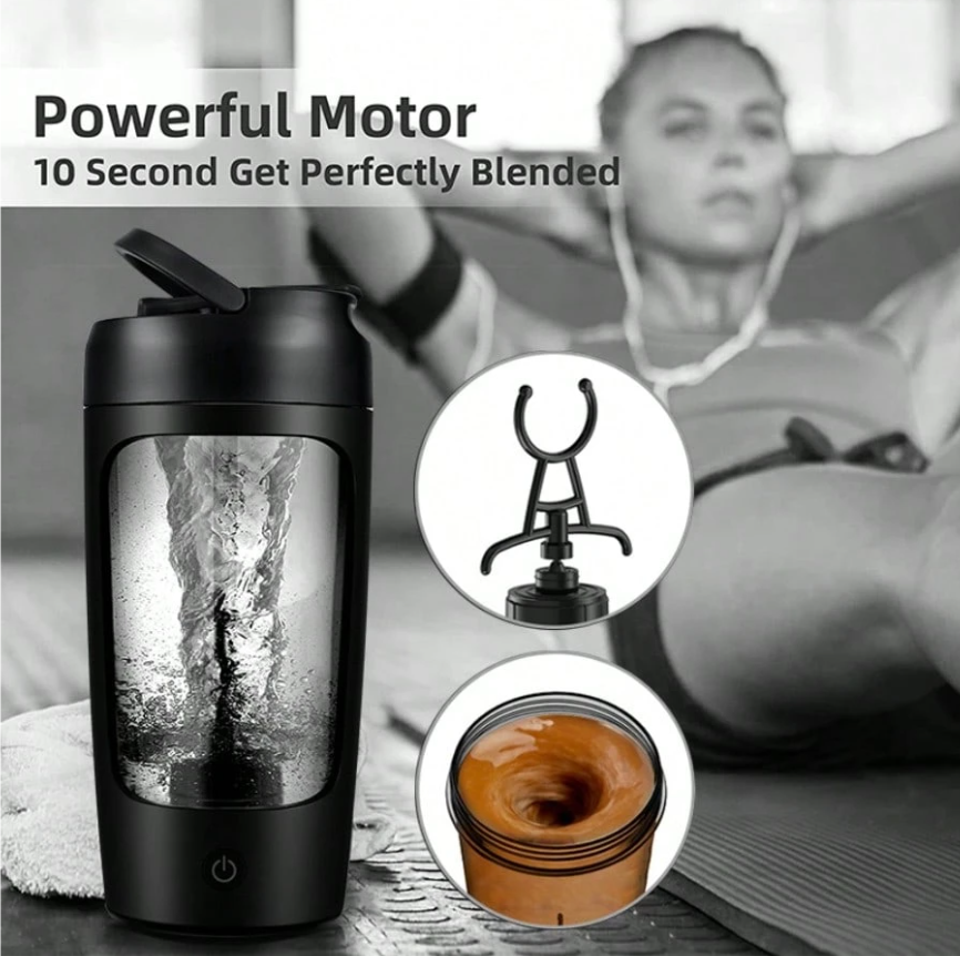 Performance Pro Electric Shaker For Gym (Made With Tritan), 7000 RPM, IPX7 Waterproof, Portable Mixer Cup With STORAGE BOX, Mixer Electric Protein Shaker Bottle (BLACK) ,650 Ml