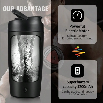 Performance Pro Electric Shaker For Gym (Made With Tritan), 7000 RPM, IPX7 Waterproof, Portable Mixer Cup With STORAGE BOX, Mixer Electric Protein Shaker Bottle (BLACK) ,650 Ml